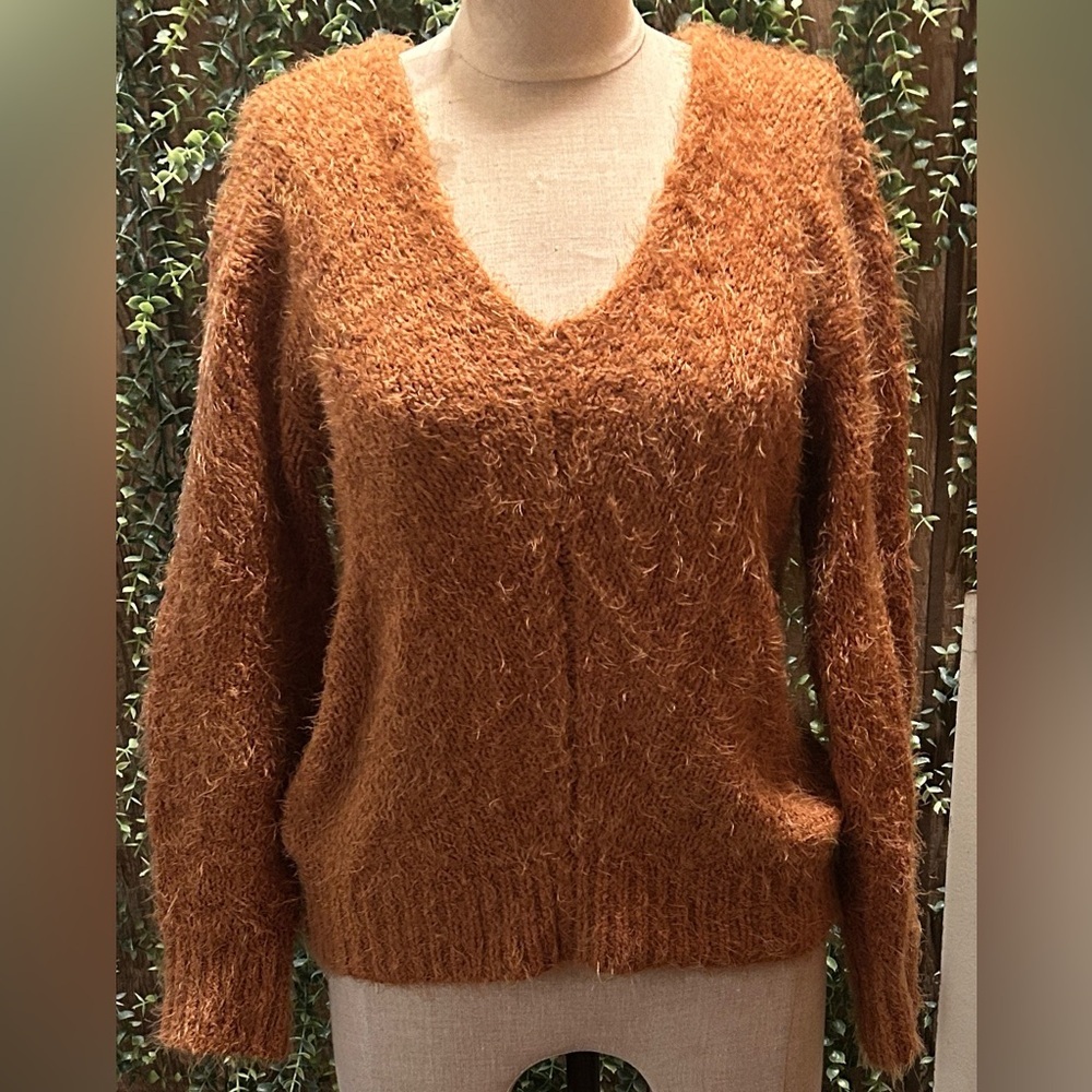 Cozy Rust V-Neck Sweater